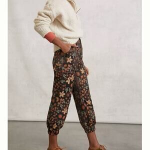 En Saison Anthropologie Curtis Jacquard Joggers, Chocolate Brown, Size Small